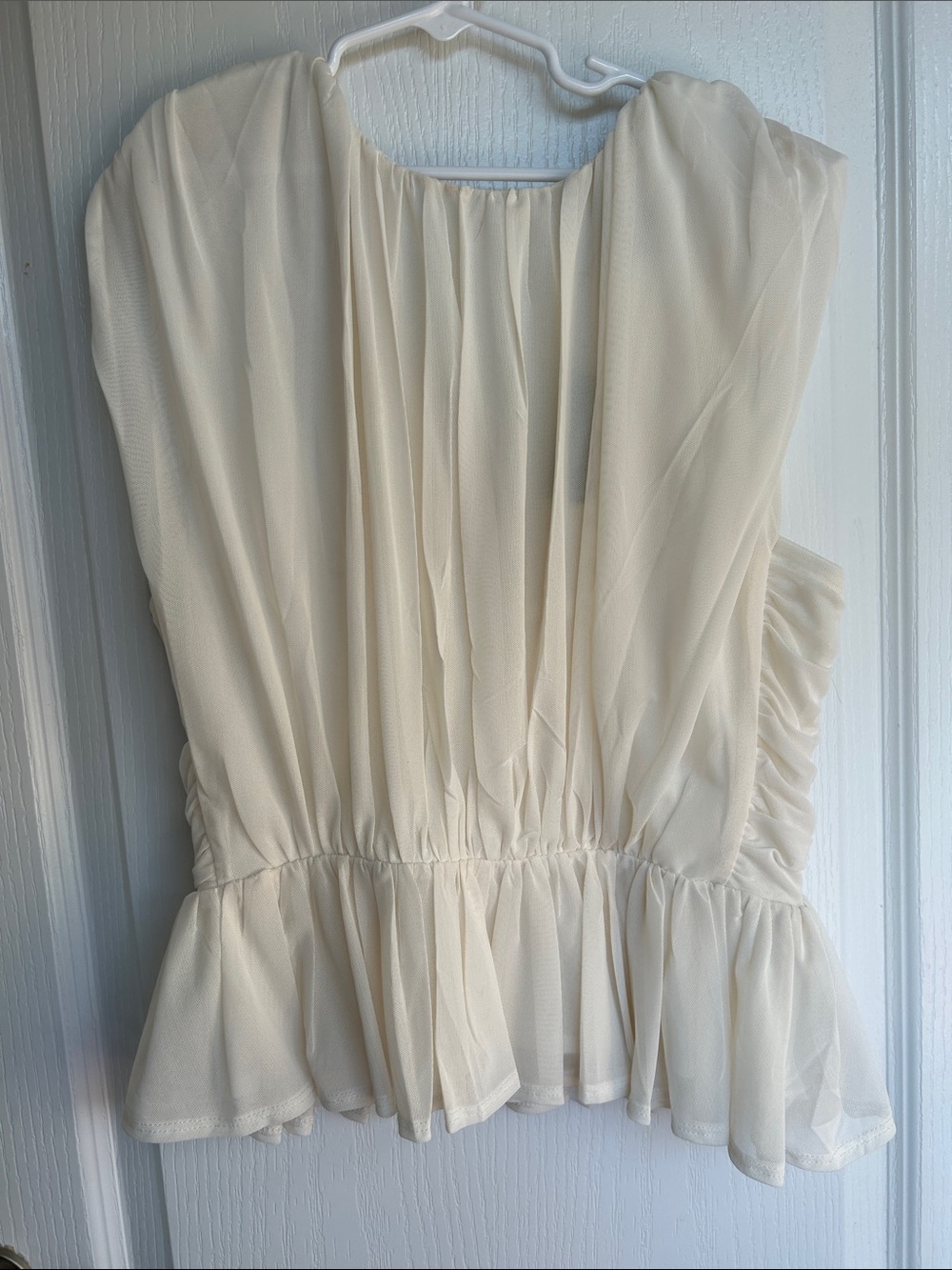 Express Cream Chiffon Peplum Camisole-NWT Medium